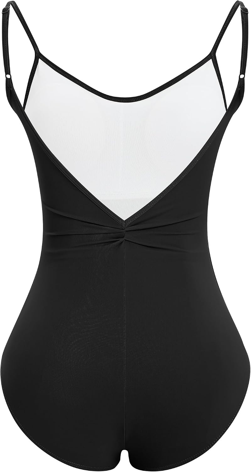 AFAVOM Ballet Leotard for Women Camisole Dance Leotards Solid Sleeveless Backless Bodysuit Gymnastics Tank Leotard Dancewear