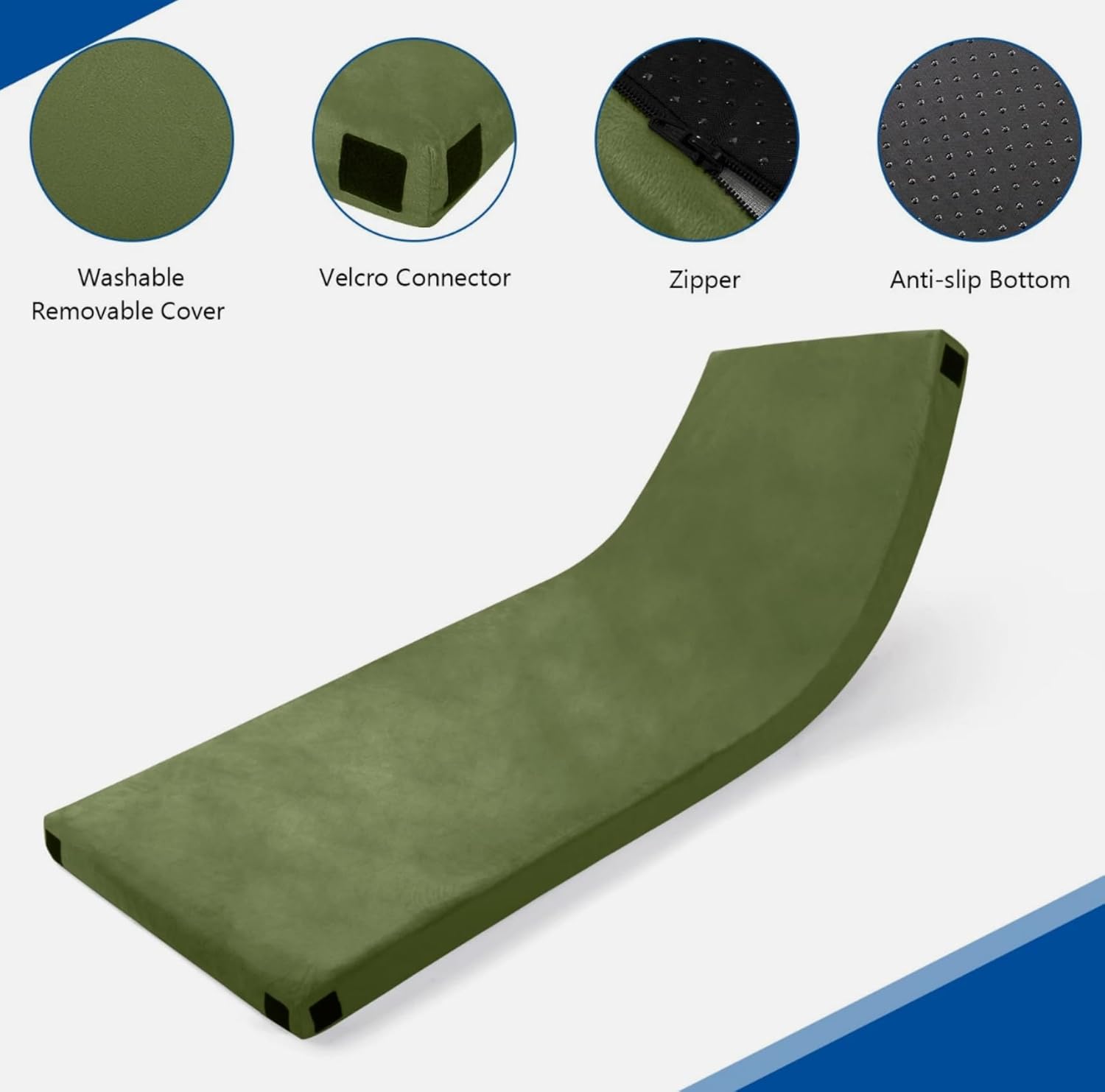 Memory Foam Camping Mattress 2.5 Inch Roll Up Sleeping Pad with Travel Bag Portable Floor Bed for Adults Kids Tent Car Camping Army Green