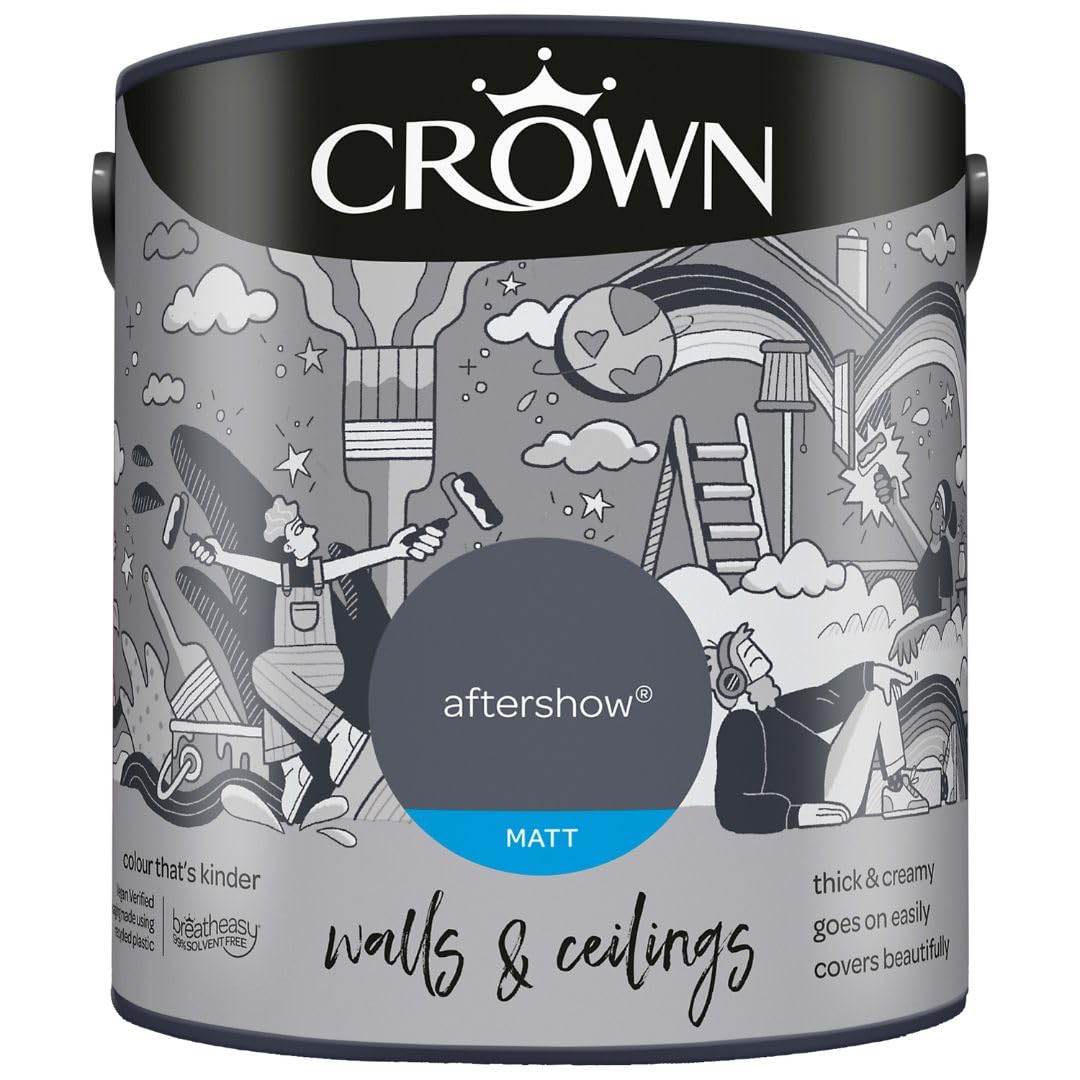 DRW Aftershow Matt Emulsion Paint 2.5L | Interior Wall and Ceiling Paint | Smooth Flat Matt Finish | Durable Everyday Room Paint for Living Room Bedroom Hallway and Dining Room