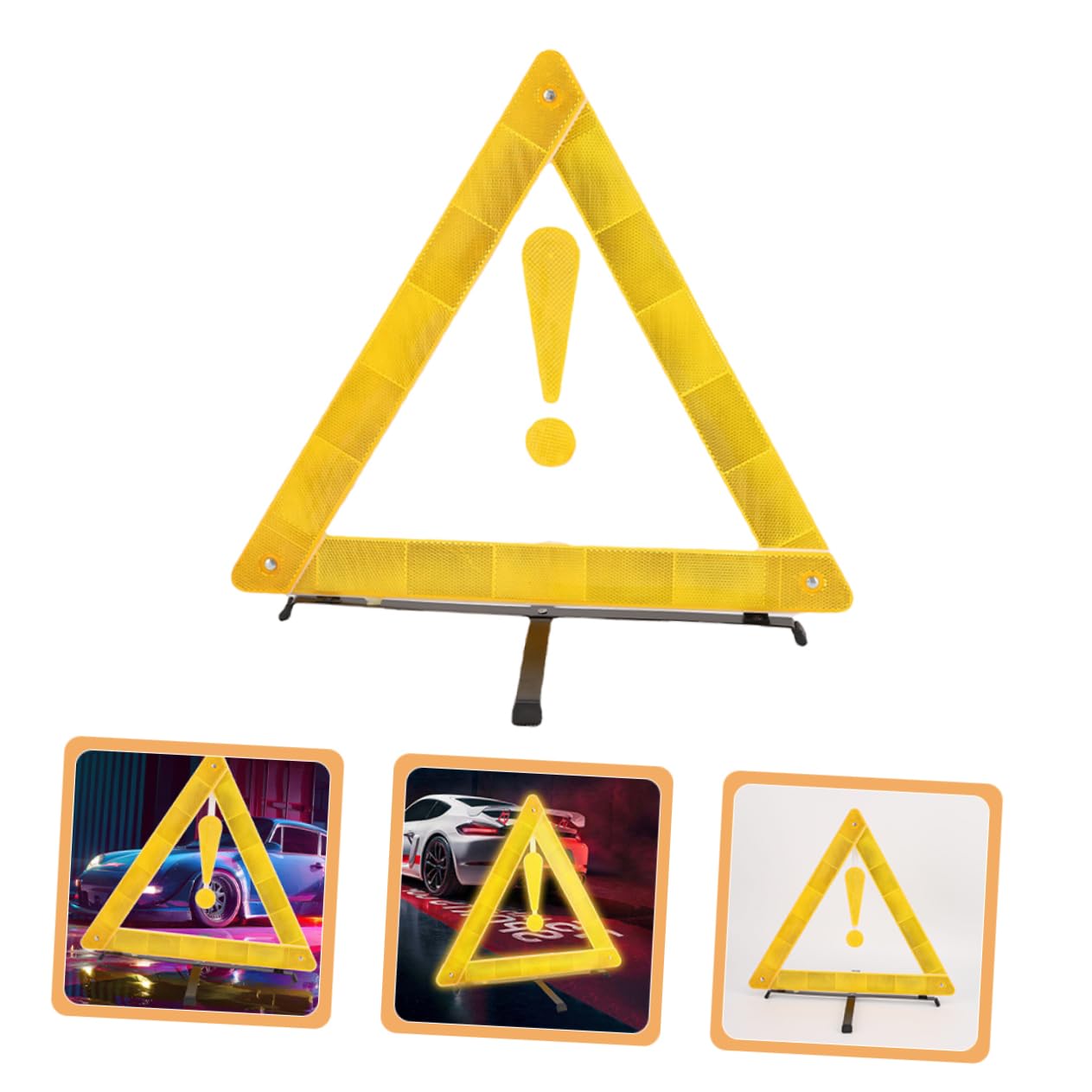 Marco de advertencia triangular, señal triangular para coche, señal de carretera, triángulos de emergencia