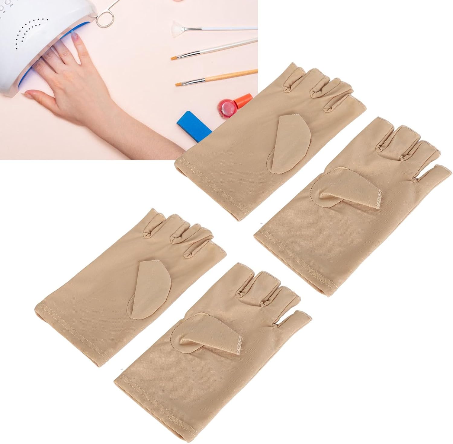 Dioche Professional Gloves for Nails Full Coverage Finger Nail Gloves for Gel Nail Lamp Manicures with Breathable Comfortable, Black (colour)