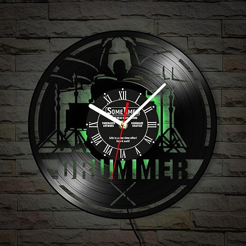 Miniatura 9 de The Geeky Days Reloj de pared con nombre personalizado, 7 colores cambiantes, reloj de pared de vinilo con luz nocturna LED, reloj de pared,