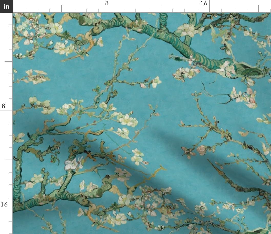 Spoonflower Fabric - Van Gogh Blossom Almond Branches Tree Spring Printed on Petal Cotton Fabric Fat Quarter - Sewing Quilting Apparel Crafts Decor