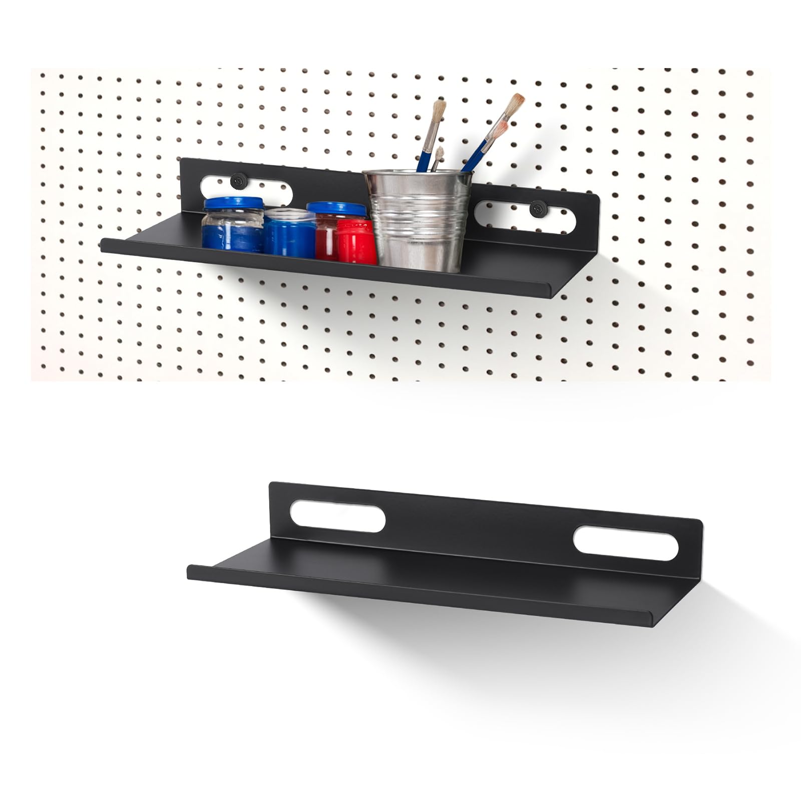 Metal Pegboard Shelf Set - 2Pack 11.7
