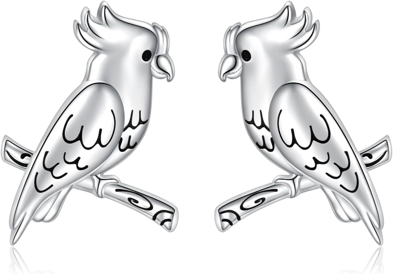 Parrot Stud Earrings 925 Sterling Silver-Hypoallergenic Parrot Bird Earrings for Women-Birthday Jewelry Gifts for Her