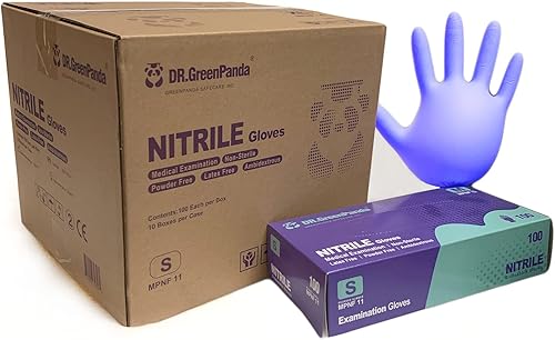 Guantes médicos desechables de nitrilo aptos para alimentos, sin látex, sin polvo, para preparación de alimentos, cocina, examen de limpieza, 3 mil