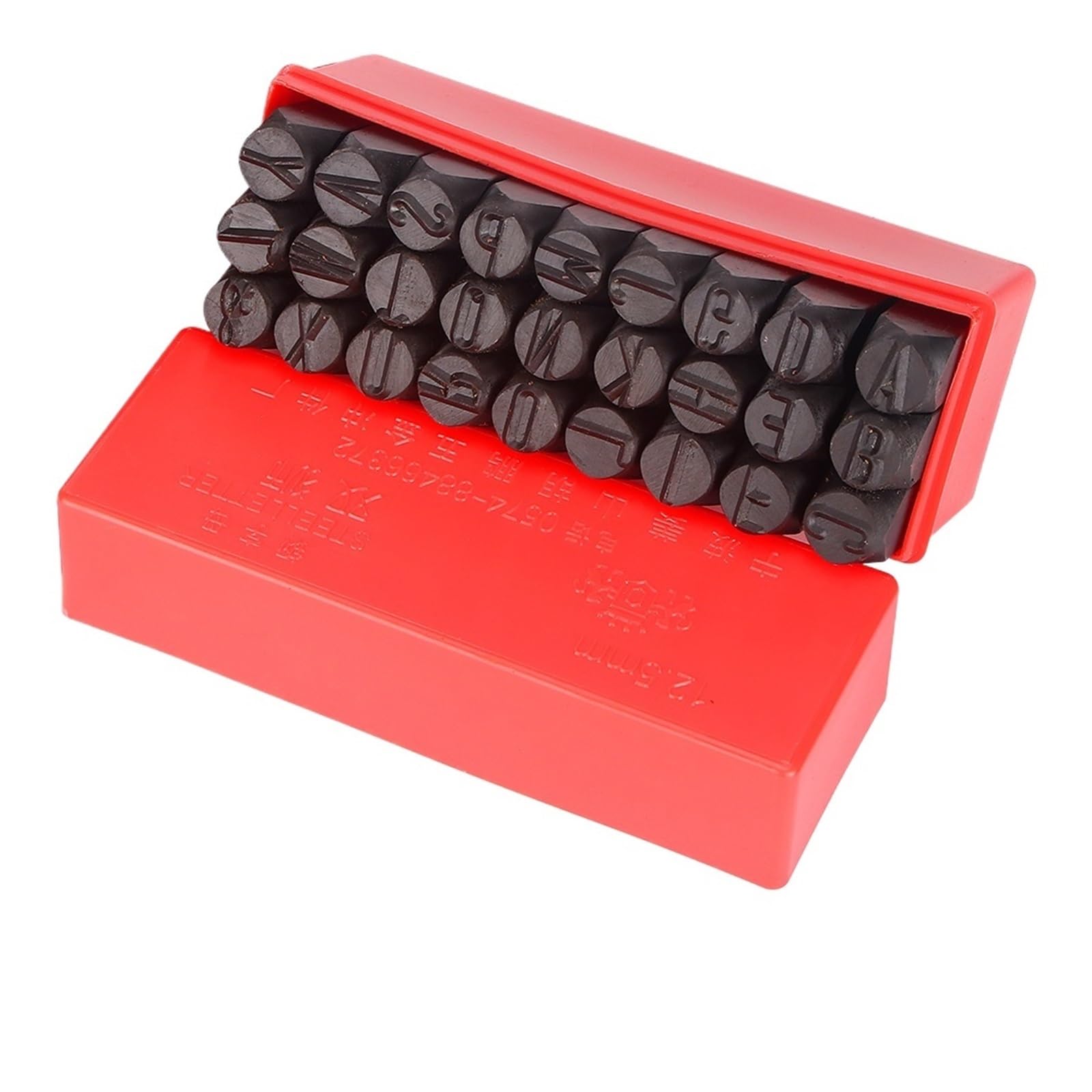 Leather Letter Stamp Set 8/10/12.5mm Alphabet Stamp Set Number & Letter Stamping Punch Kit Steel Die Embossing DIY Jewelry Leather(12.5mm Letters)