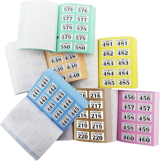 TRTO 1-1000 Raffle Tickets Raffle Books Cloakroom Tombola Draw Numbered Charity Events Prize Draw Lucky Draw Easy To Use and Play (White) - Image 2