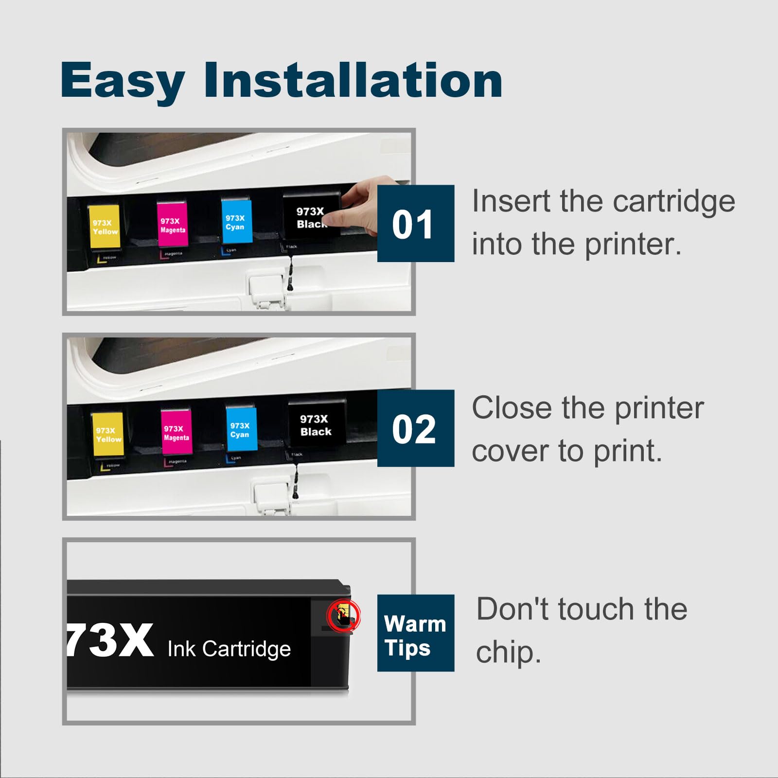 Cartuchos de tinta 973X 973XL de repuesto para HP, compatible con PageWide Pro 452dw 452dn 552dw 477dw 477dn 577dw 577z 452dwt 477dwt P55250dw P55750dw impresora MFP 47750dw Pack (Negro Cy) en