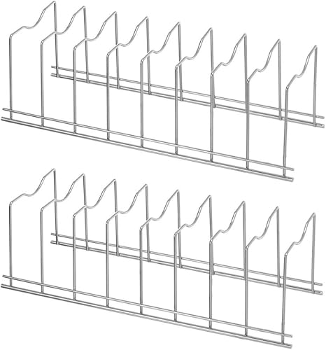 Miniatura 7 de SANNO Organizador de tapa de olla, soporte para tapa de olla, adecuado para platos de platos, tablas de cortar, ollas y sartenes, bandejas de