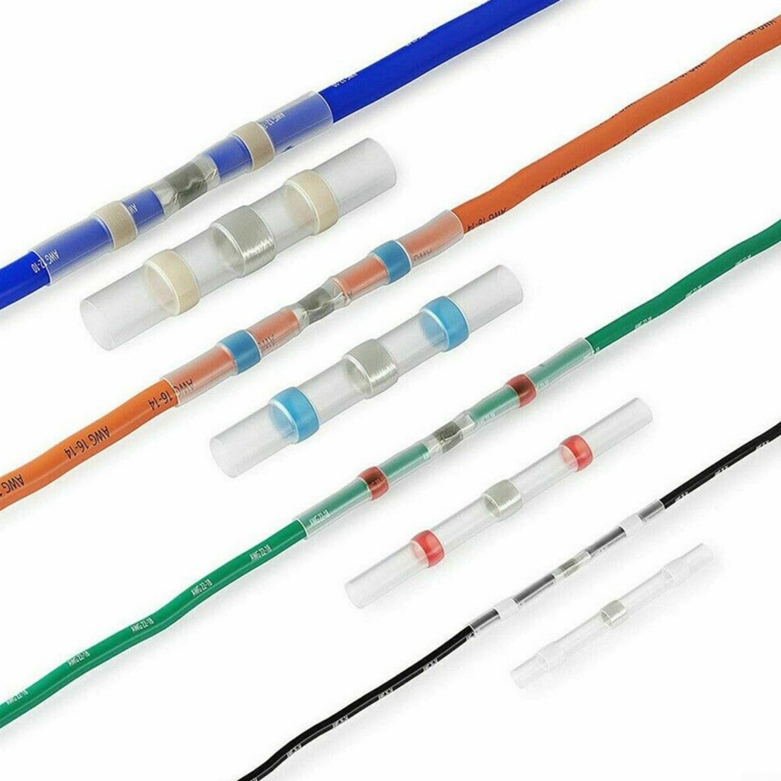 Conectores de cable de 500 piezas terminales termorretráctiles estancos para cableado de motor 8