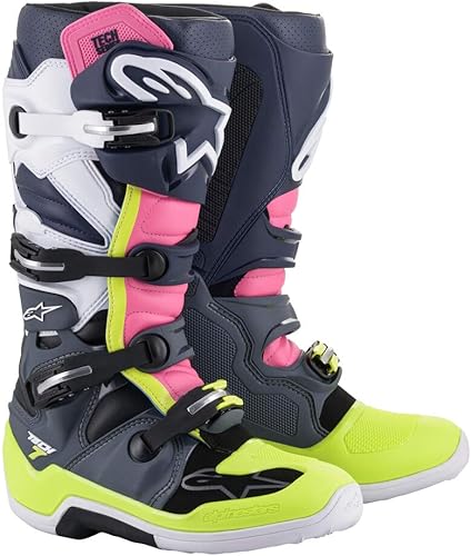 Alpinestars Botas Tech 7 unisex para adultos, color negroplatablancodorado Sz