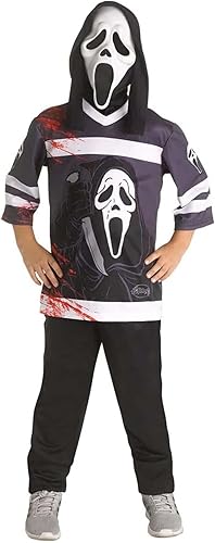 Scream Movie Ghost Face Lives Hockey Jersery máscara niño disfraz de Halloween LG 12-14