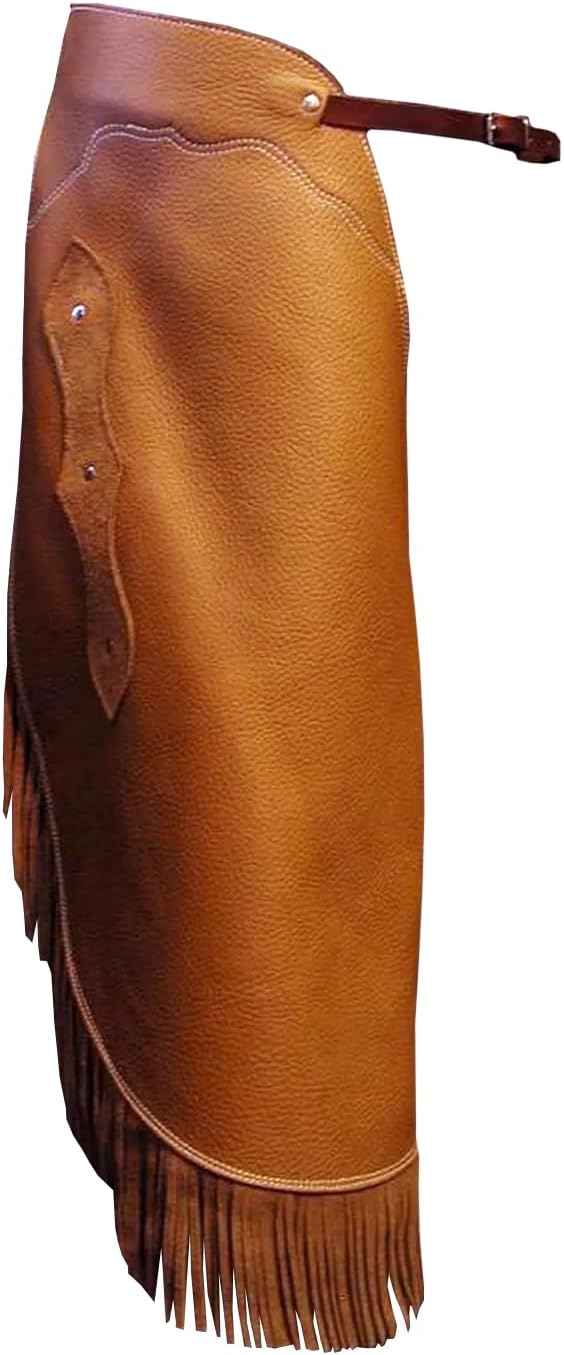 Custom Made Leather Fashion Chinks with Hand Tooled Yoke Set for Men Women Kids Small Medium Large LC-109