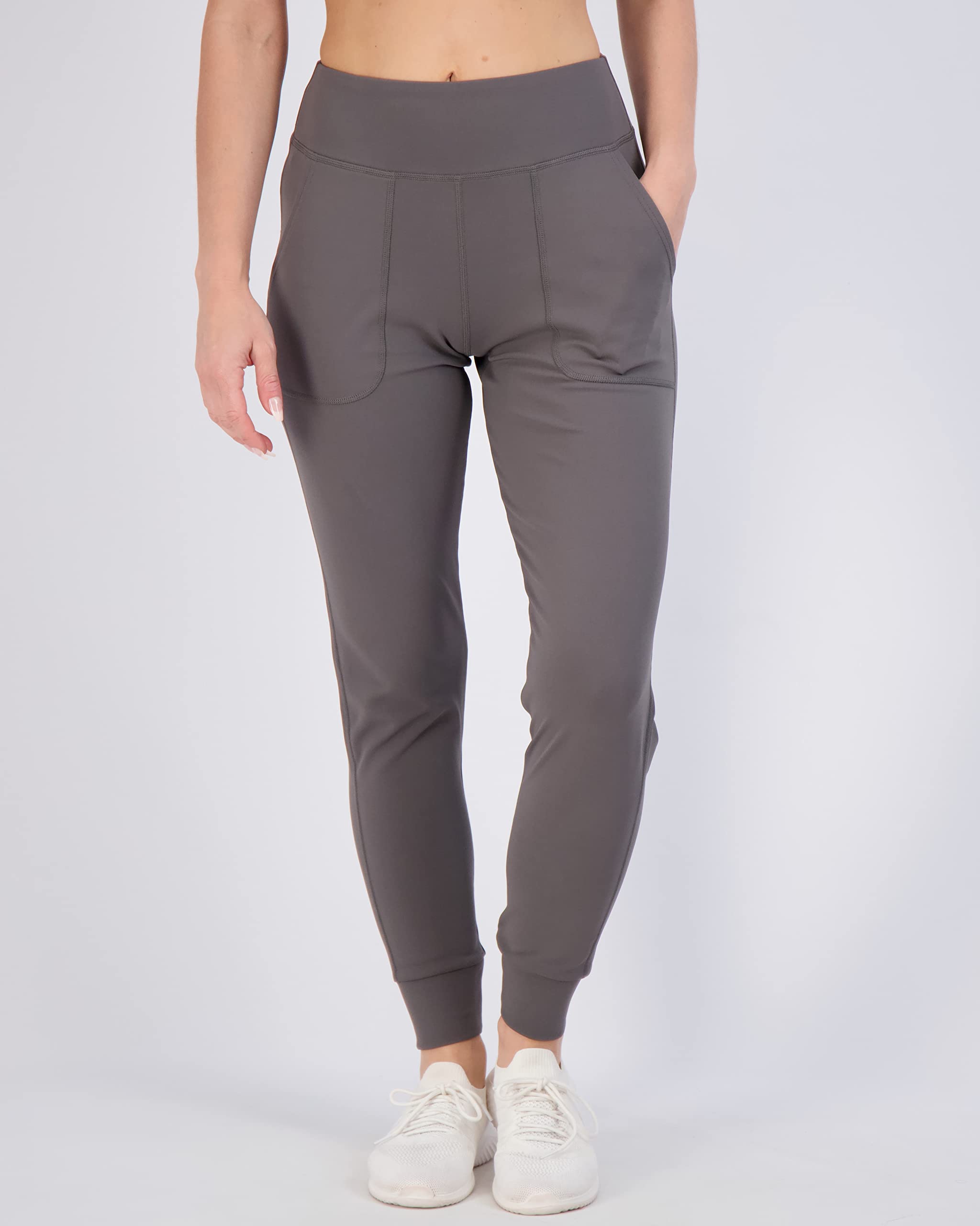 Real Essentials Lot de 3 pantalons de jogging pour femme avec poches, leggings de yoga, sportifs, fuselés, taille haute(disponible en grande taille)