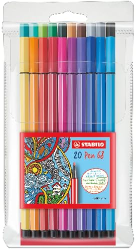STABILO Rotulador premium Pen 68 - Estuche con 20 colores