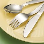 VANRA 3 Pièces Couteau de Fourche pour Enfants avec étui de voyage pour la boîte à déjeuner, 18/8 en acier inoxydable Couteaux d'argenterie Flatware Set pour enfants Utensile pour l'école (Couteau à Fourche)
