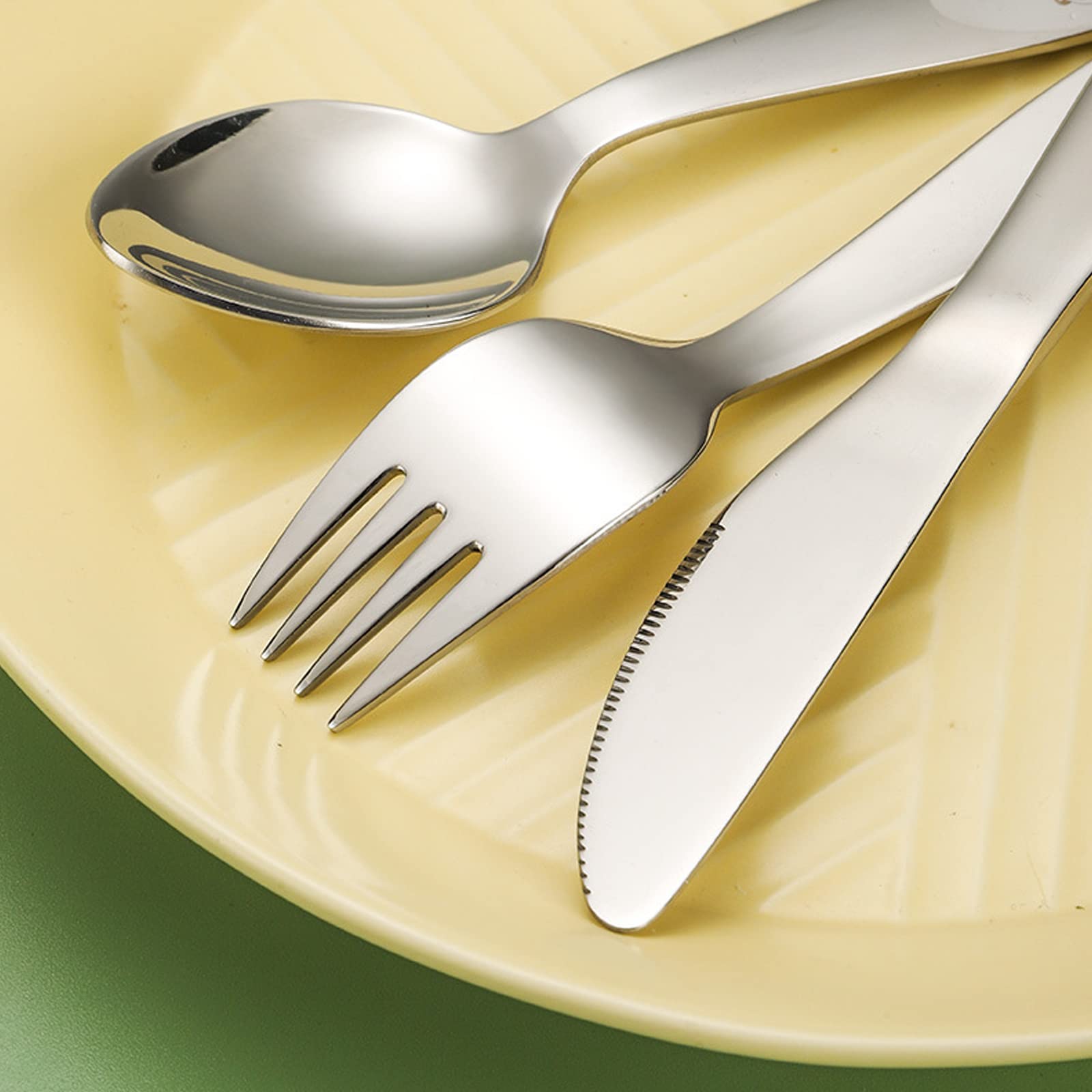 VANRA Set di 4 forchette da tavola per bambini in acciaio inox 18/8, di alta qualità, per casa e scuola (4 forchette, 14,8 cm)