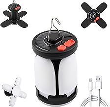 HZSANUE Lanterne de camping, avec 6 modes d'éclairage, lumières d'urgence LED, lampe de tente LED, lampes de camping rechargeables USB et solaires pour camping, pêche, randonnée, fête en plein air