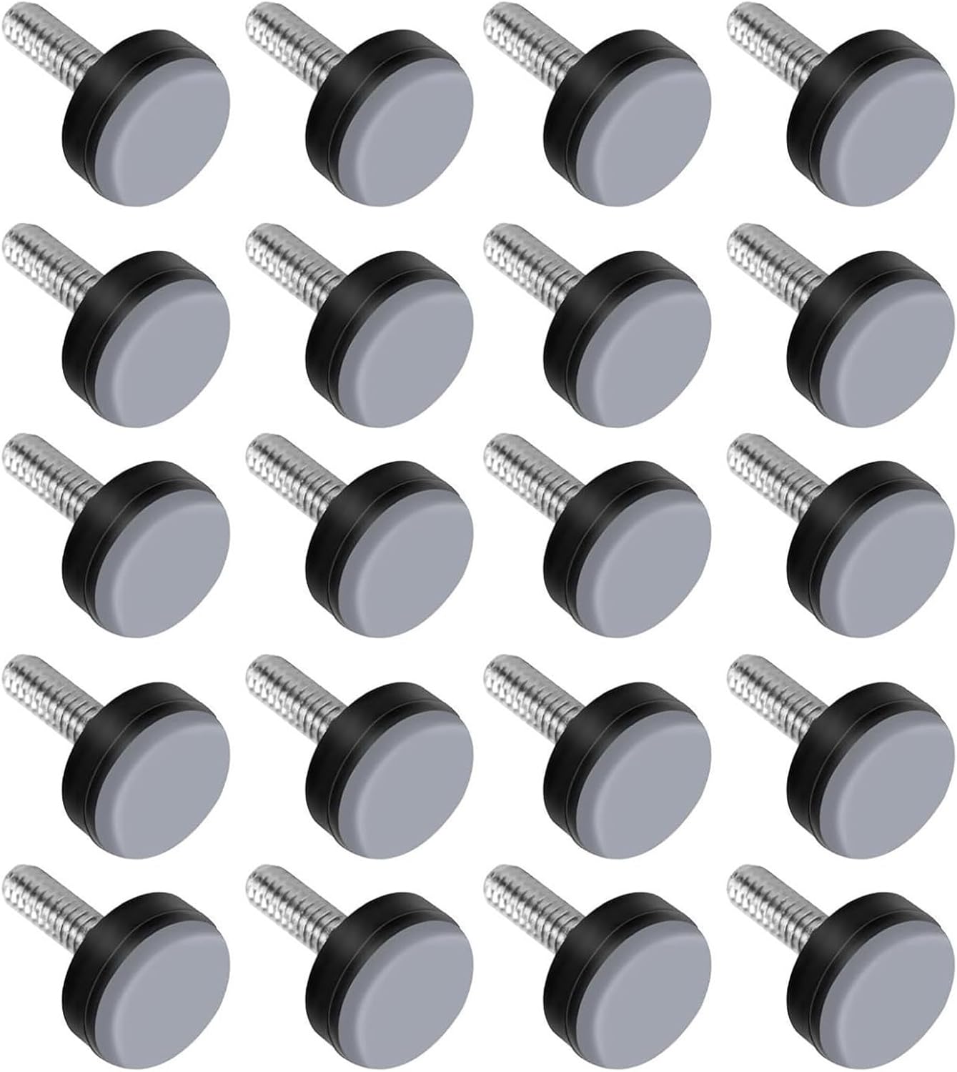 20Pcs Furniture Leg Sliders Pad with 6mm Thread Floor Protectors Screw on Foot Pad for Stability and Floor Furniture Leveling Feet