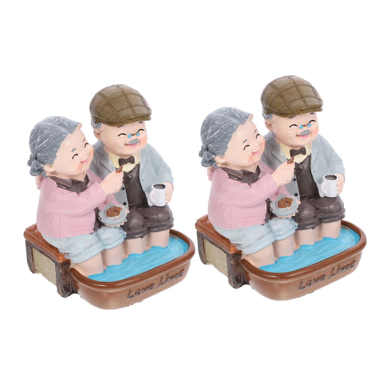 Zerodeko 2piezas Decoraciones para Pasteles para Padres Estatuas De Parejas De Resina Obsequio De Boda para Abuelos Decoración De Aniversario para Mesa o Estantería Figuras Románticas De Pa