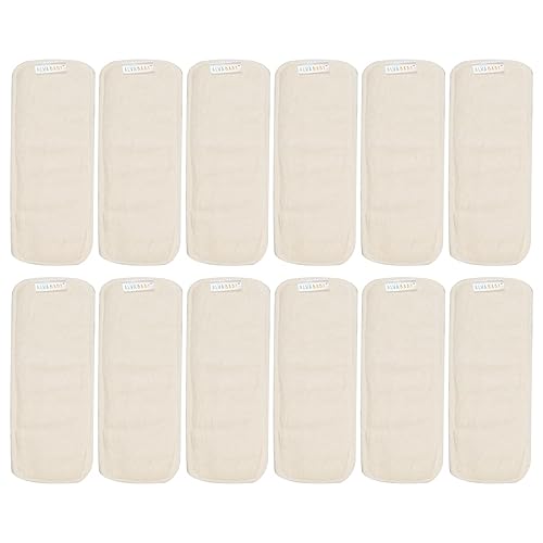 ALVABABY 12 insertos de pañales de tela para recién nacidos, 4 capas, reutilizables, durante la noche, 12 SMB
