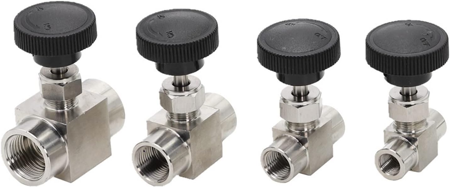 Valve 1/8" 1/4" 3/8" 1/2" Equal Female Thread Stainless Steel Flow Control Shut Off Needle Valve (Specification : 3/8")(0.5 Inch)