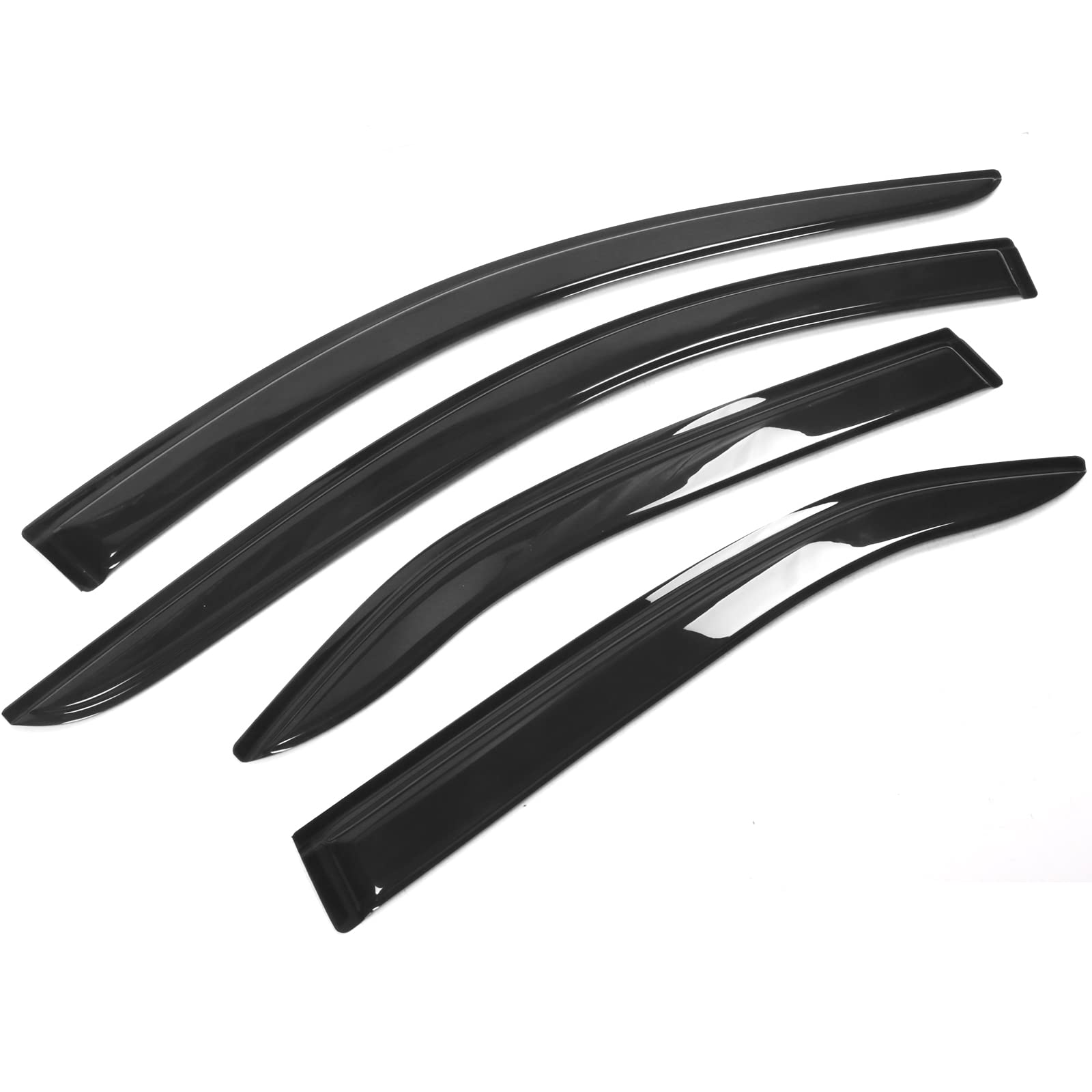 Window Visor Compatible with 2007-2011 Toyota Camry, Slim Style Acrylic Smoke Tinted Sun Rain Wind Guards Shield Vent by IKON MOTORSPORTS, 2008 2009