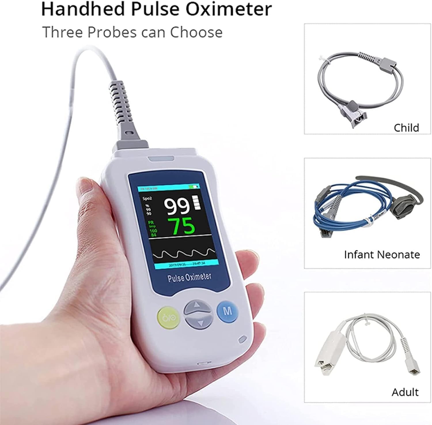Oxímetro de Pulso Portátil, Dedo de Monitor de Oxígeno, Clip de Dedo Pulso de Pulso Monitoreo de La Frecuencia Cardíaca Del Corazón para El Hospital Familiar de Cuidado de Adultos para Adultos Y Niños