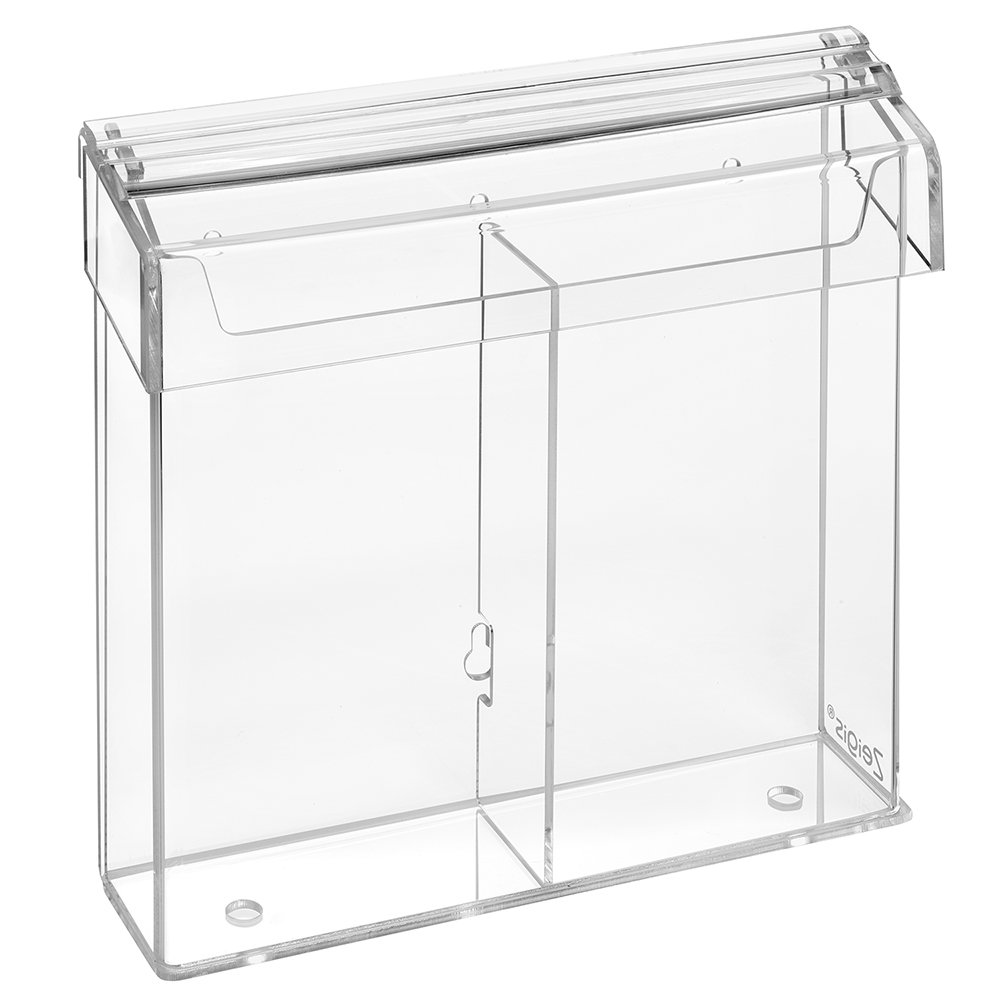 Zeigis®, espositore formato DIN A4 per volantini, in formato verticale, resistente alle intemperie, per esterni, con sportello, in vetro acrilico trasparente