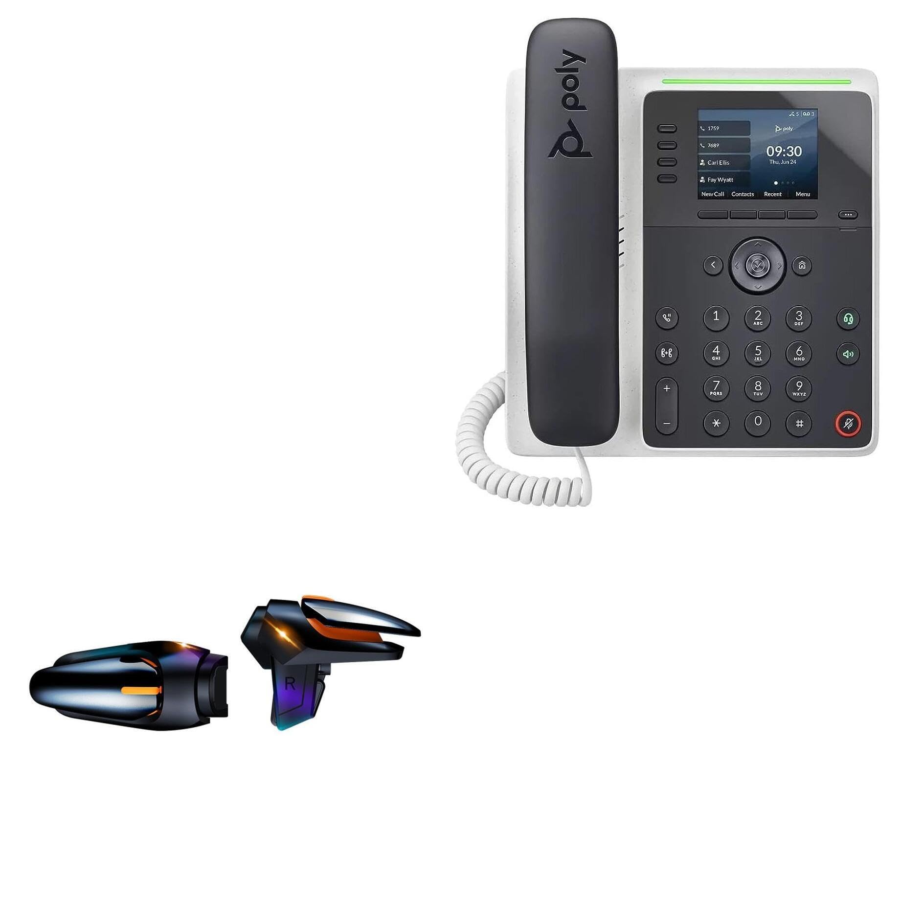 BoxWave Gaming Gear Compatible with Poly Edge E220 - Touchscreen QuickTrigger Auto, Trigger Buttons Autofire Gaming Mobile FPS - Jet Black