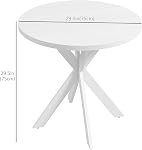 HOMCOM 29" Table ronde pour 2-4 personnes, Table de cuisine contemporaine moderne avec pieds en acier, Blanc