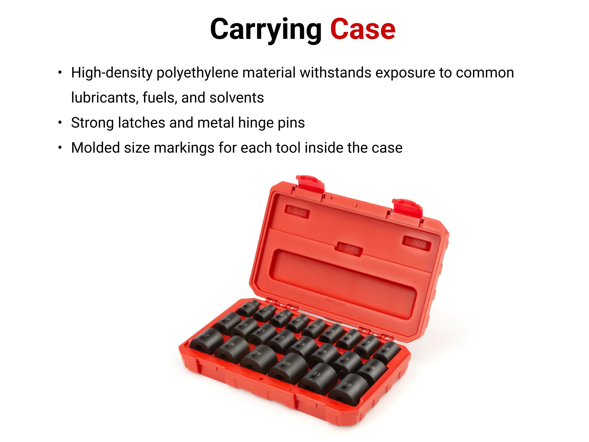 TEKTON 1/2 Inch Drive Shallow 6-Point Impact Socket Set with Case