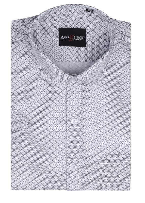 Image of MARK & ALBERT Men's 100% Cotton Printed Half Sleeves Regular Fit Shirt for Men