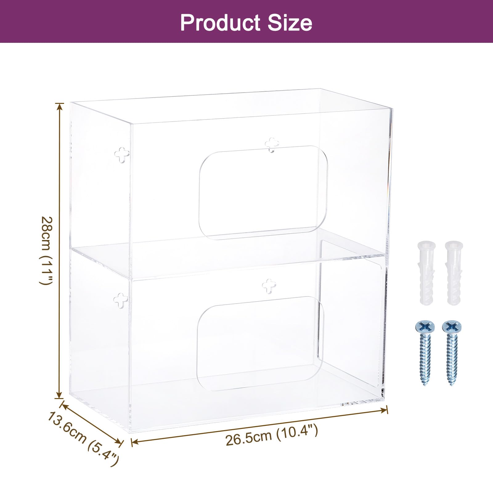 QUARKZMAN Basura Bolsa Dispensador Rollo Soporte, Pared Montaje Acrílico Basura Bolsa Dispensador Rollo Soporte, Doble Lado Cargado Organizador Almacenamiento Caja