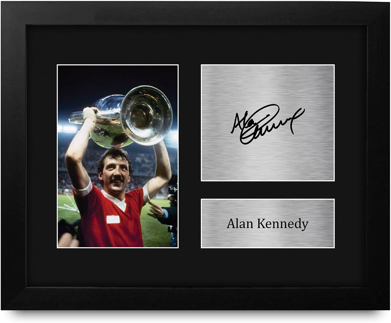 HWC Trading Alan Kennedy Liverpool Gifts Printed Signed Autograph Picture for Soccer Fans and Supporters - US Letter Framed (ID-007380)