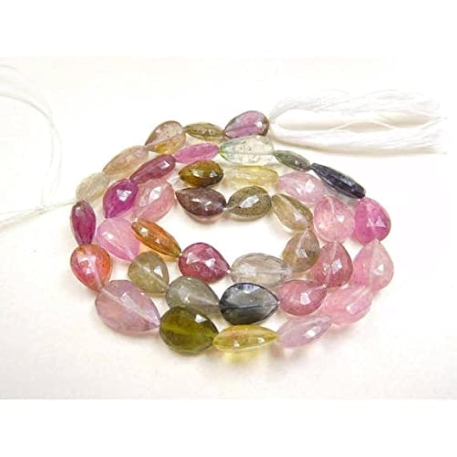 Multi-tourmaline perles briolettes de LKBEADS, l'harmonie des pierres naturelles en fil