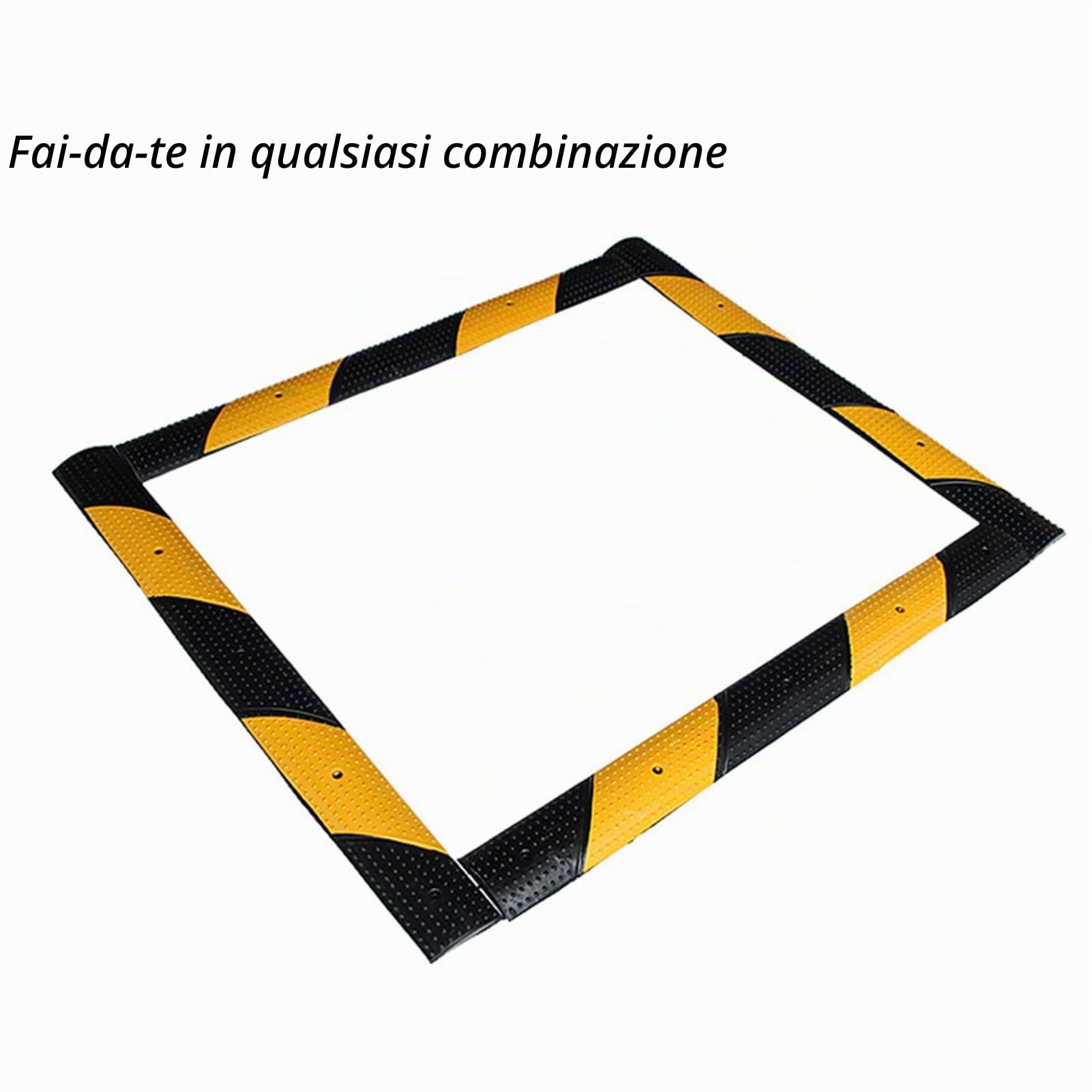 Dossi di velocità in Gomma,Micro dossi di velocità,Possono essere liberamente uniti e combinati,Rampe respingenti stradali,Adatto for garage stradali,100x10x2cm(Style 1)