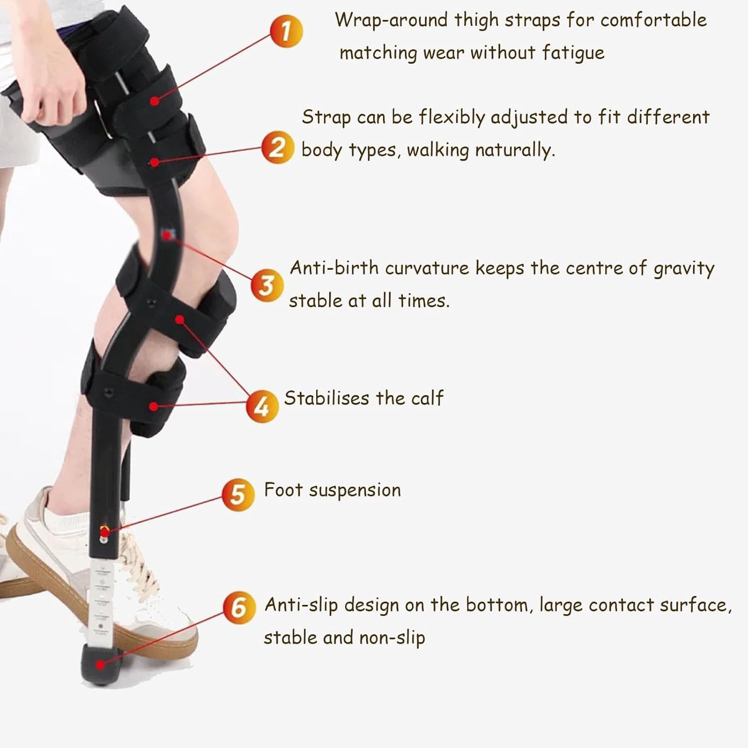 Amazon | 歩行補助器具 痛みのない膝用松葉杖、軽量バイオニックボディ