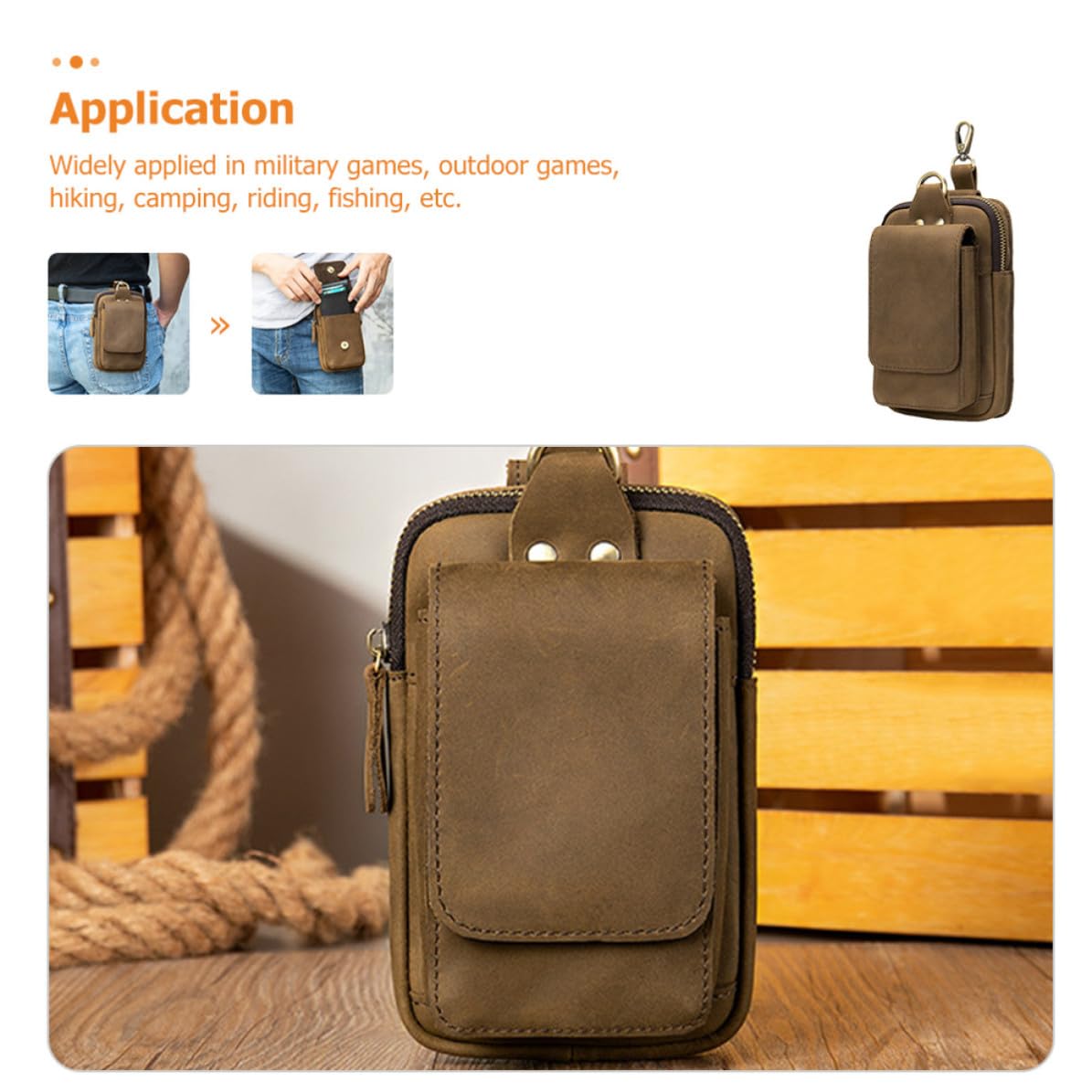 Bolsa para Teléfono Móvil Grande de PU para Senderismo y Viaje