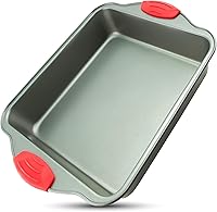 Vista 8 de Boxiki Kitchen Molde para pastel rectangular antiadherente de 9x13 - Bandeja para hornear duradera para delicias al horno y pasteles de hoja - Libre