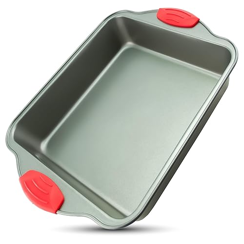 Boxiki Kitchen Non-Stick Steel 8x8 Square Baking Pan Durable, Convenient,