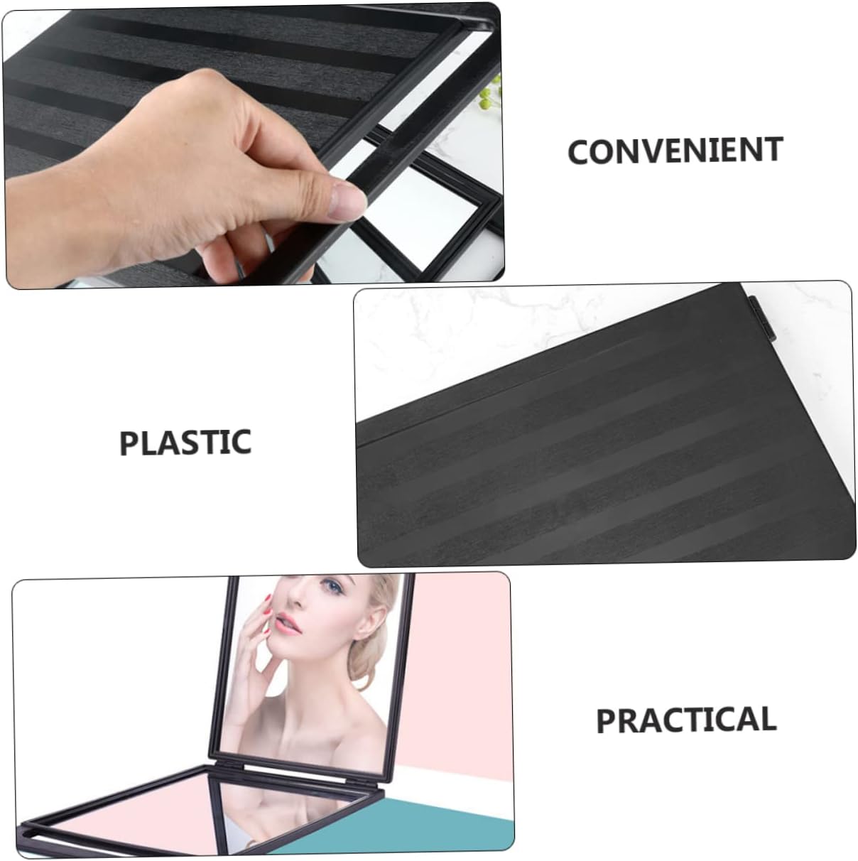 Makeup Mirror Large Handheld Double-Sided Beauty Mirror for Hair Styling Grooming Portable Compact Design for Travel for Barbershop Home Use