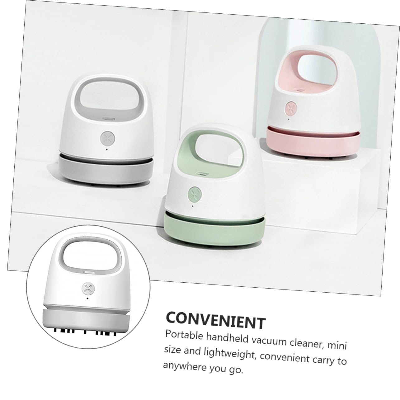 IMIKEYA Aspirapolvere Portatile Mini Aspirapolvere da Scrivania Ricarica USB USB Pulitore per Polvere Efficiente Basso Rumore Due Velocità