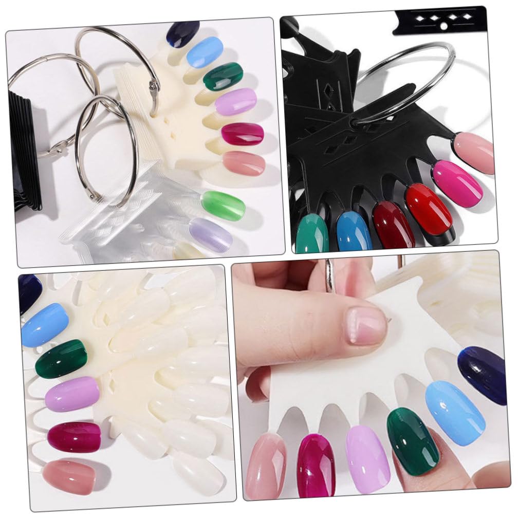 minkissy 6pcs Nail Display Practice Cards Manicure Tips for Nail Art for Salons Home Use Includes Natural Boards