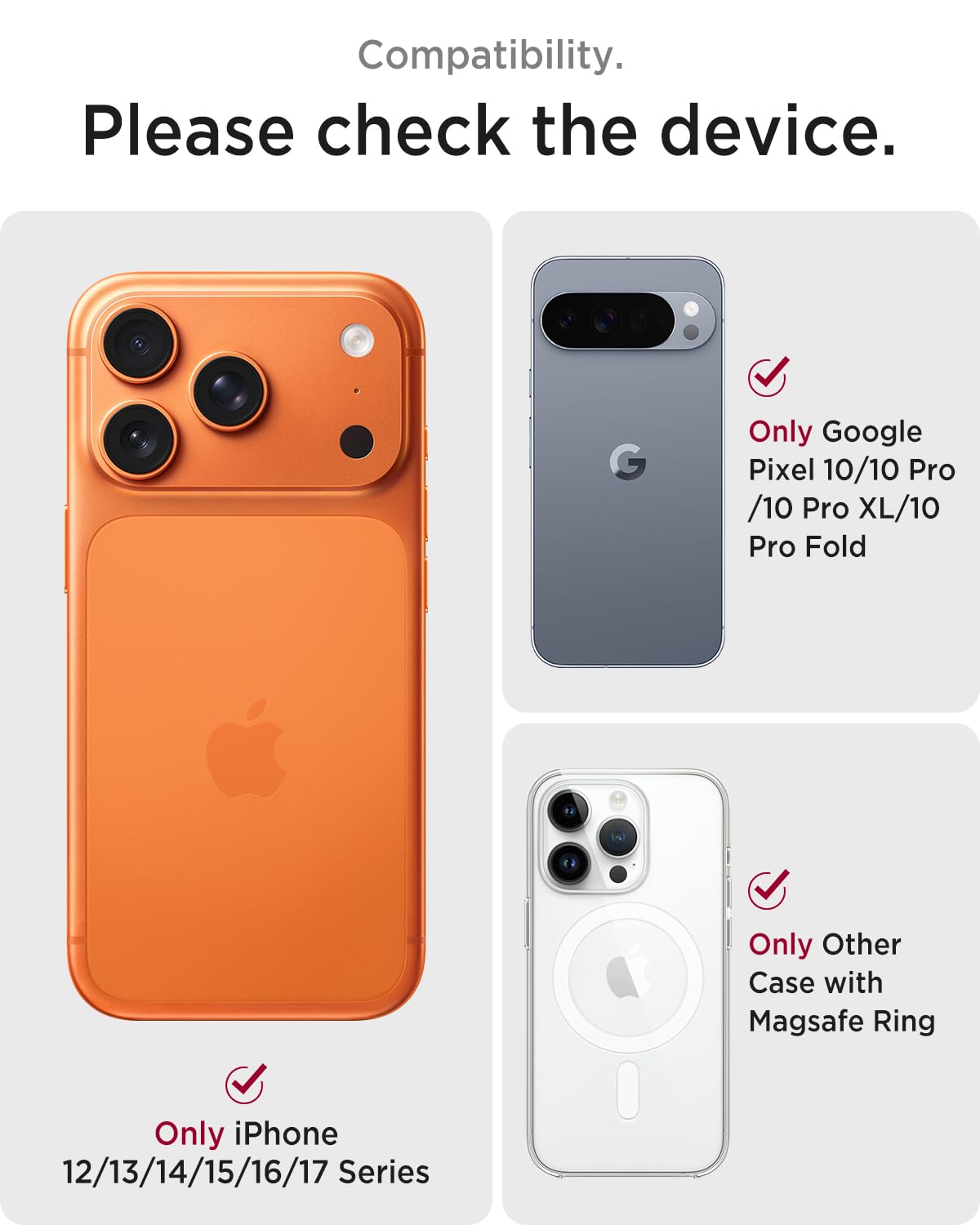 Miimall Porte Cartes Magnet pour iPhone 17 16 15 14 13 12 Séries/Google Pixel 10 9 Séries, Accueille 3 Cartes, PU Cuir Léger Ultra-Fine Chic, Compatible avec Mag-Safe Porte Cartes Magnétique, Rouge