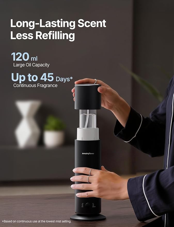 Difusor de Aceites Esenciales sin Agua AMAZING FLOWER AF PRO, Negro miniatura 6