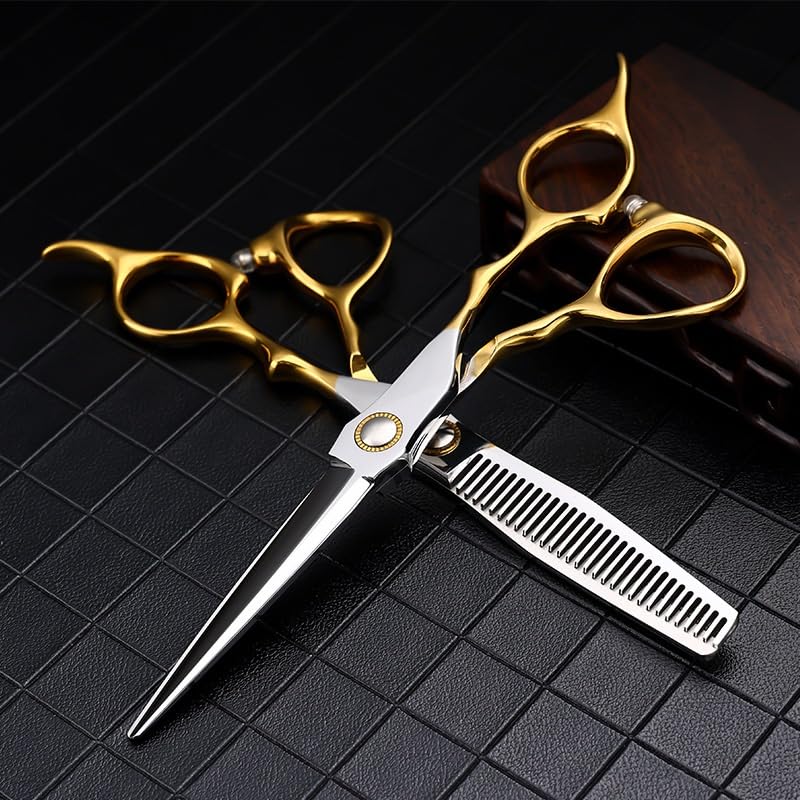 Tijeras para cortar el cabello, tijeras de peluquería japonesas de 6 pulgadas, tijeras de corte de peluquería profesionales de 9Cr, tijeras de entresacar del 25 al 30 %, juego de tijeras para cor