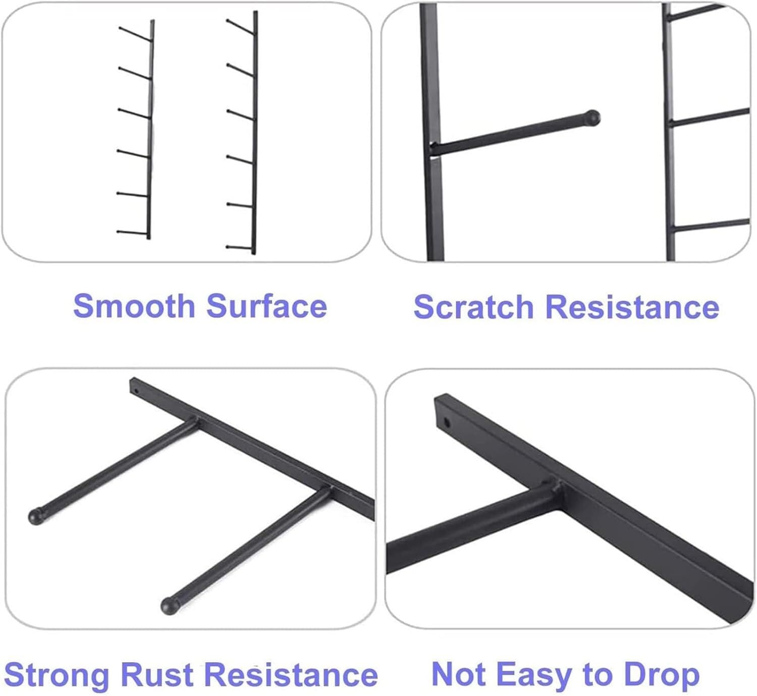 Estante de pared para esterilla de yoga de 9 niveles, almacenamiento de metal resistente para rodillos de espuma, toallas y accesorios, gimnasio que ahorra espacio para salas de yoga y entrenamiento