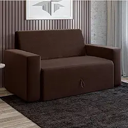 Sofá-cama 2 lugares Pratik 5000 Mamflex Marrom Suede